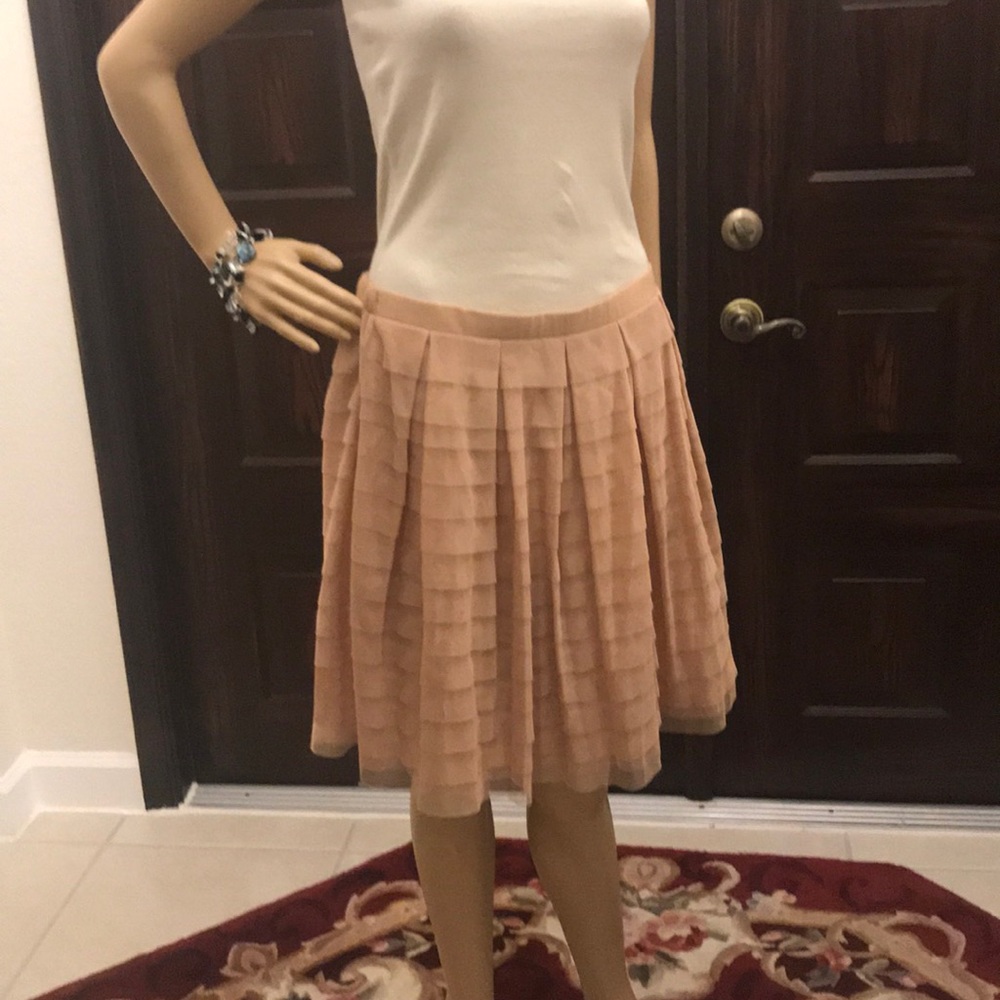 BCBGMaxAzria Blush Layered A-Line Skirt - Picture 6 of 8